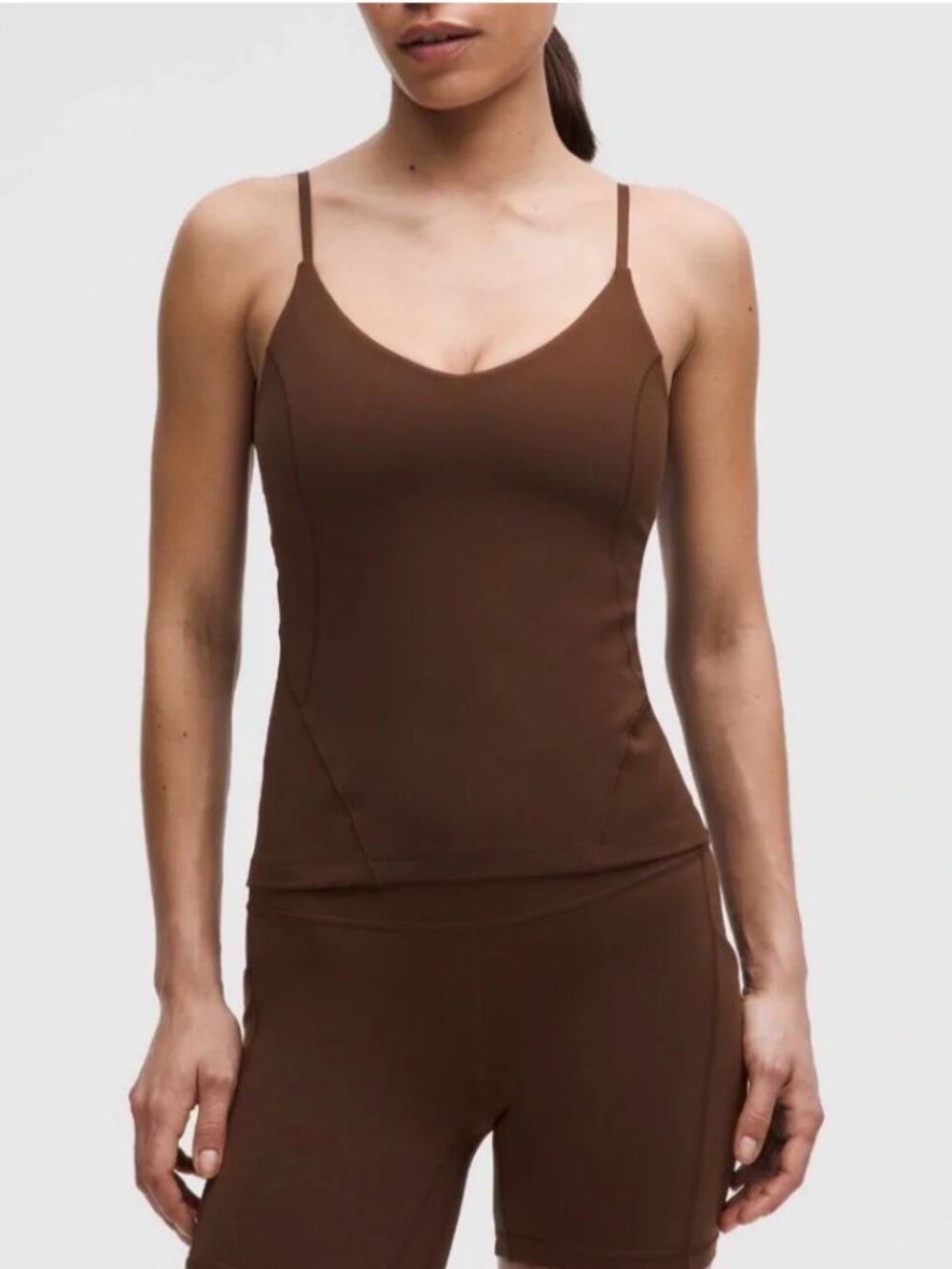 NWT Lululemon align waist length cami C/D cup in lava cake brown